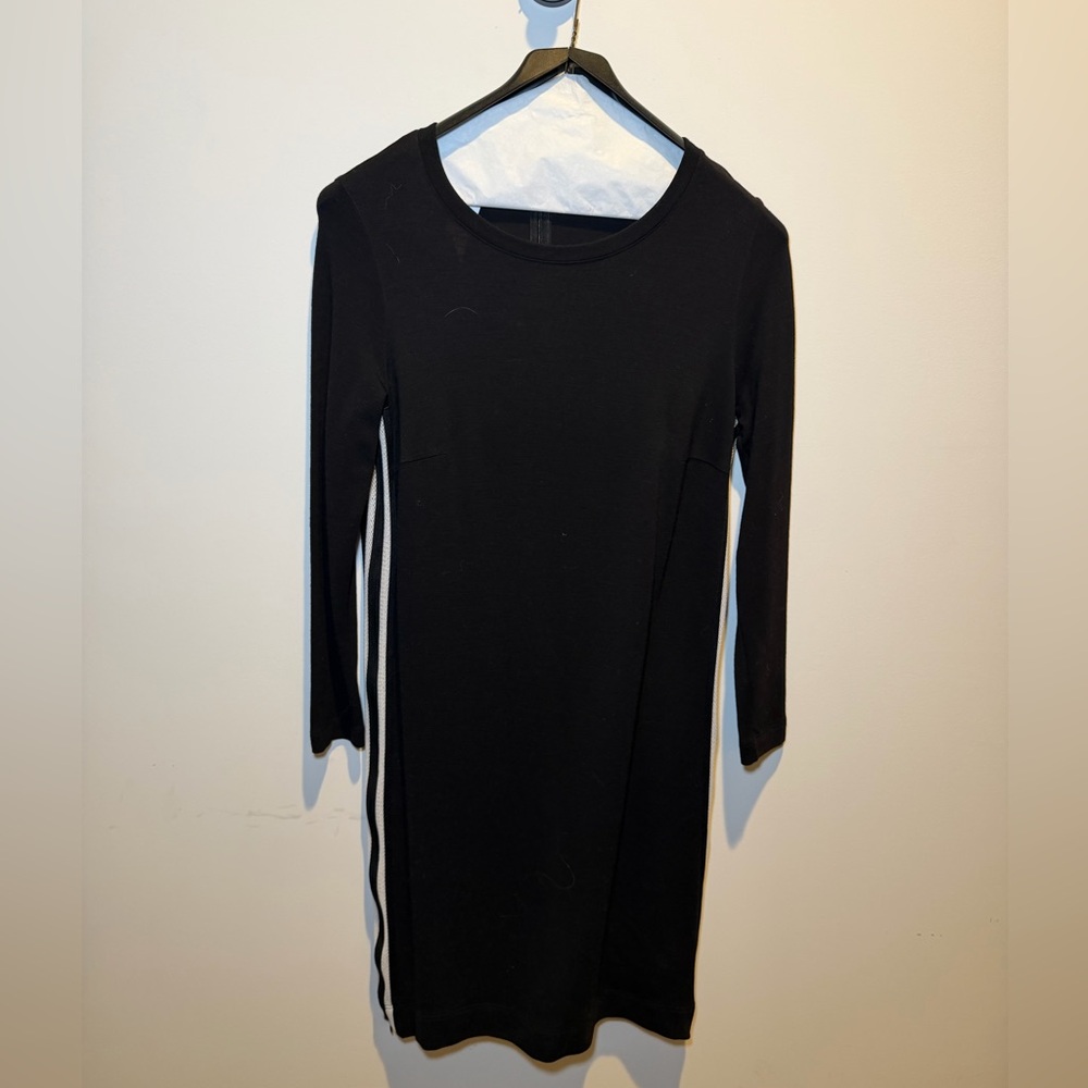 Akris Punto Black Dress with White Stripe down side